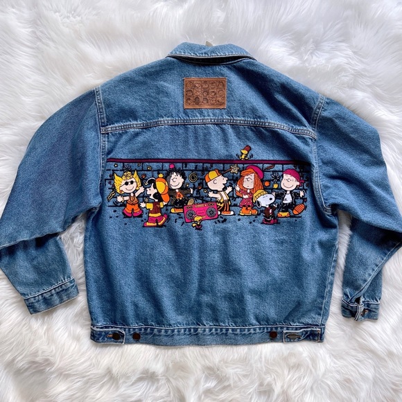 Vintage Jackets & Coats Vintage 7s Peanuts Snoopy Denim Jacket